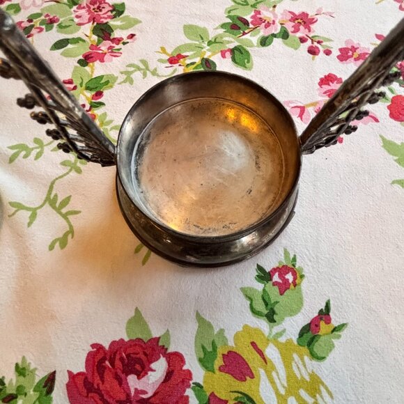 E.G. Webster Antique Triple Plate Victorian Etched Pickle Castor Jar with Tongs - Picture 14 of 15